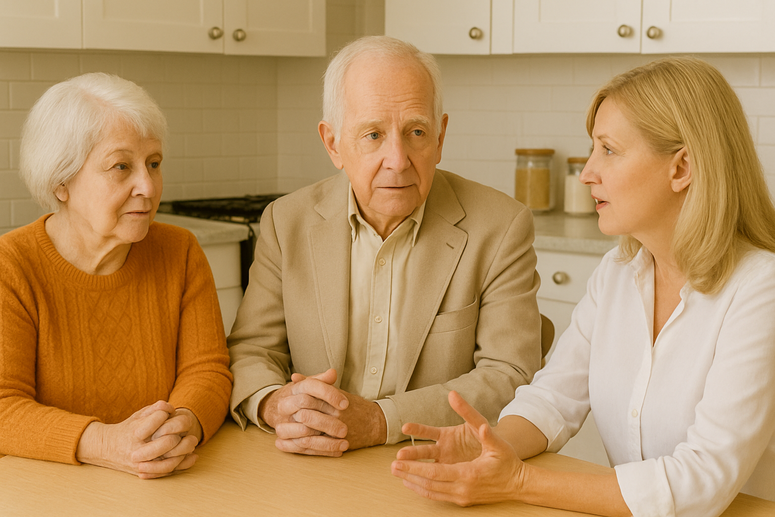 Is Leukemia Genetic is a common question. Family history being discussed at the kitchen table.
