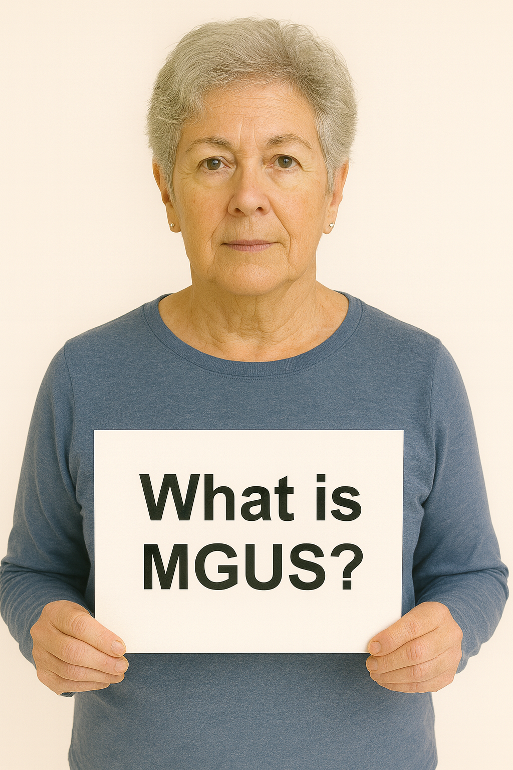 A What Is MGUS sign help by a woman that fits the new patient profile.